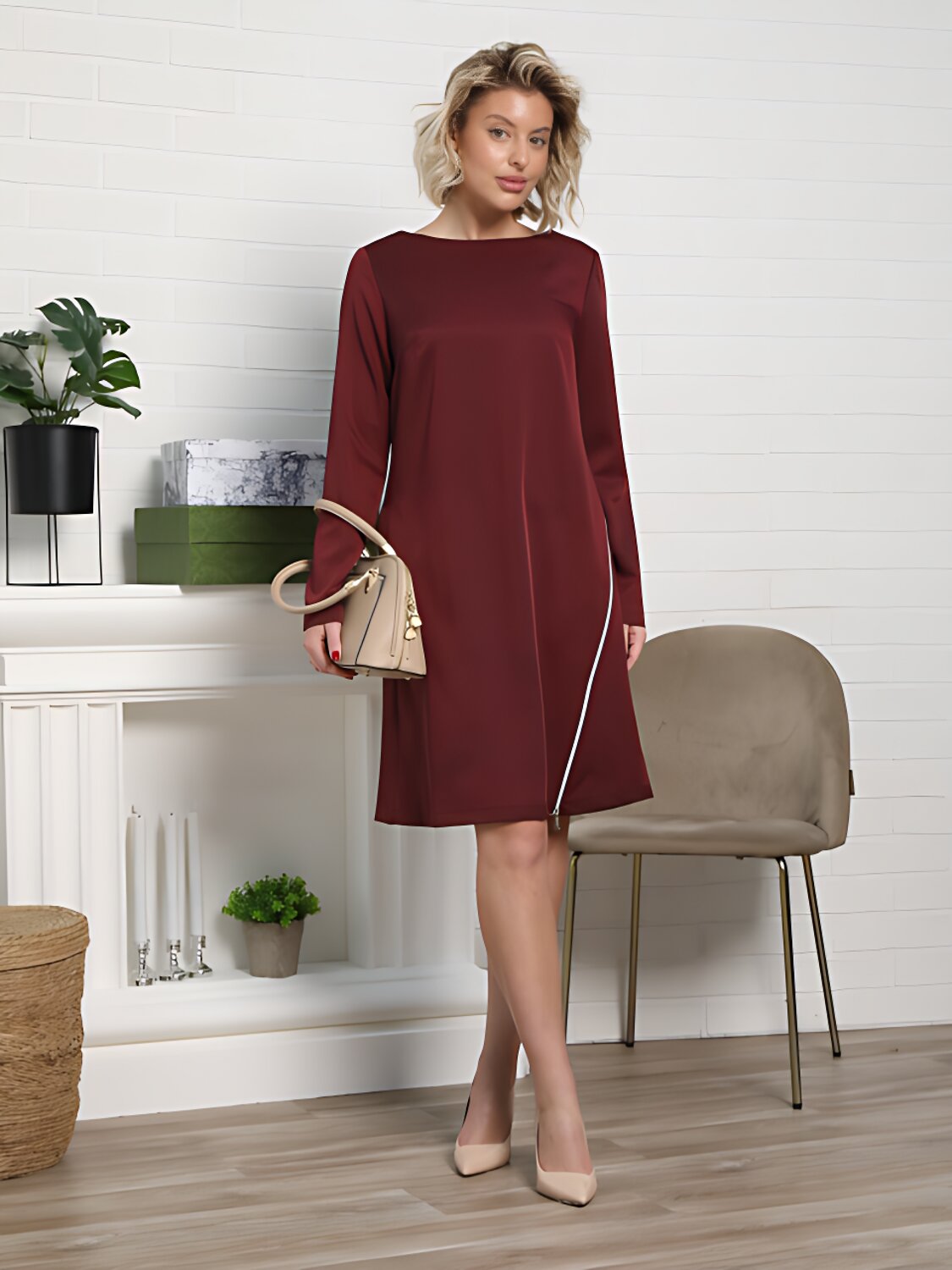 LT Collection Платье 586312 П15129-30М бордовый