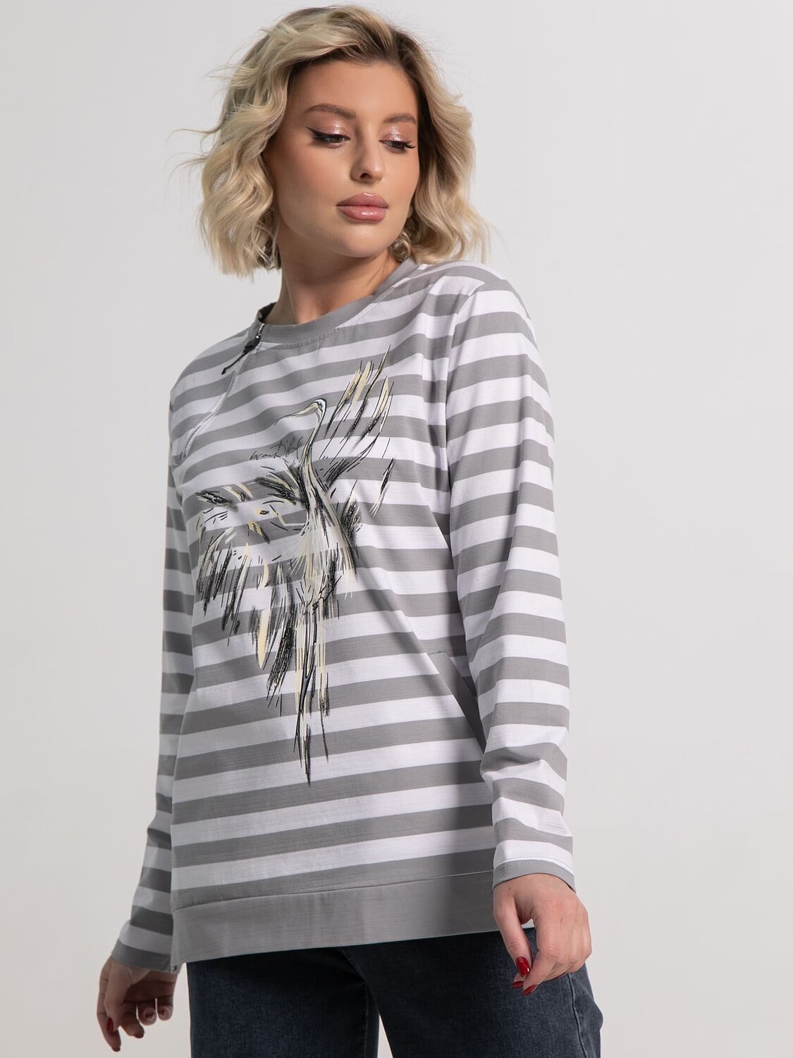 LT Collection Блуза 586313 Б15285-18М серый