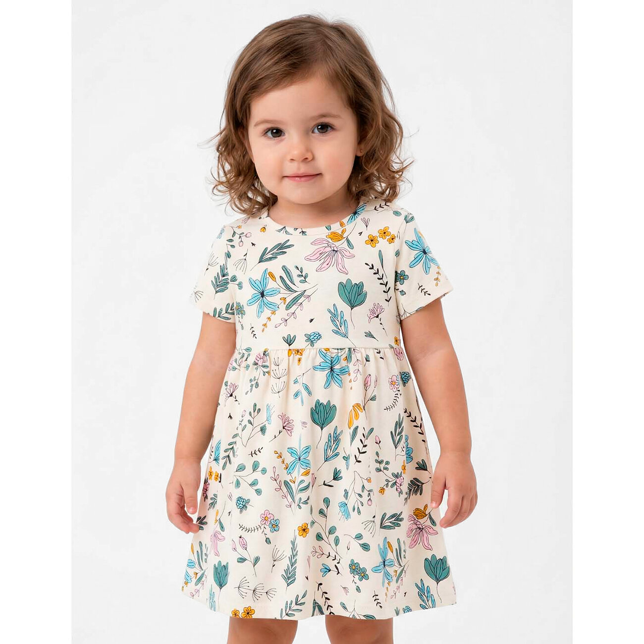 YOULALA Платье 586354 1338101010 молочный/мультиколор