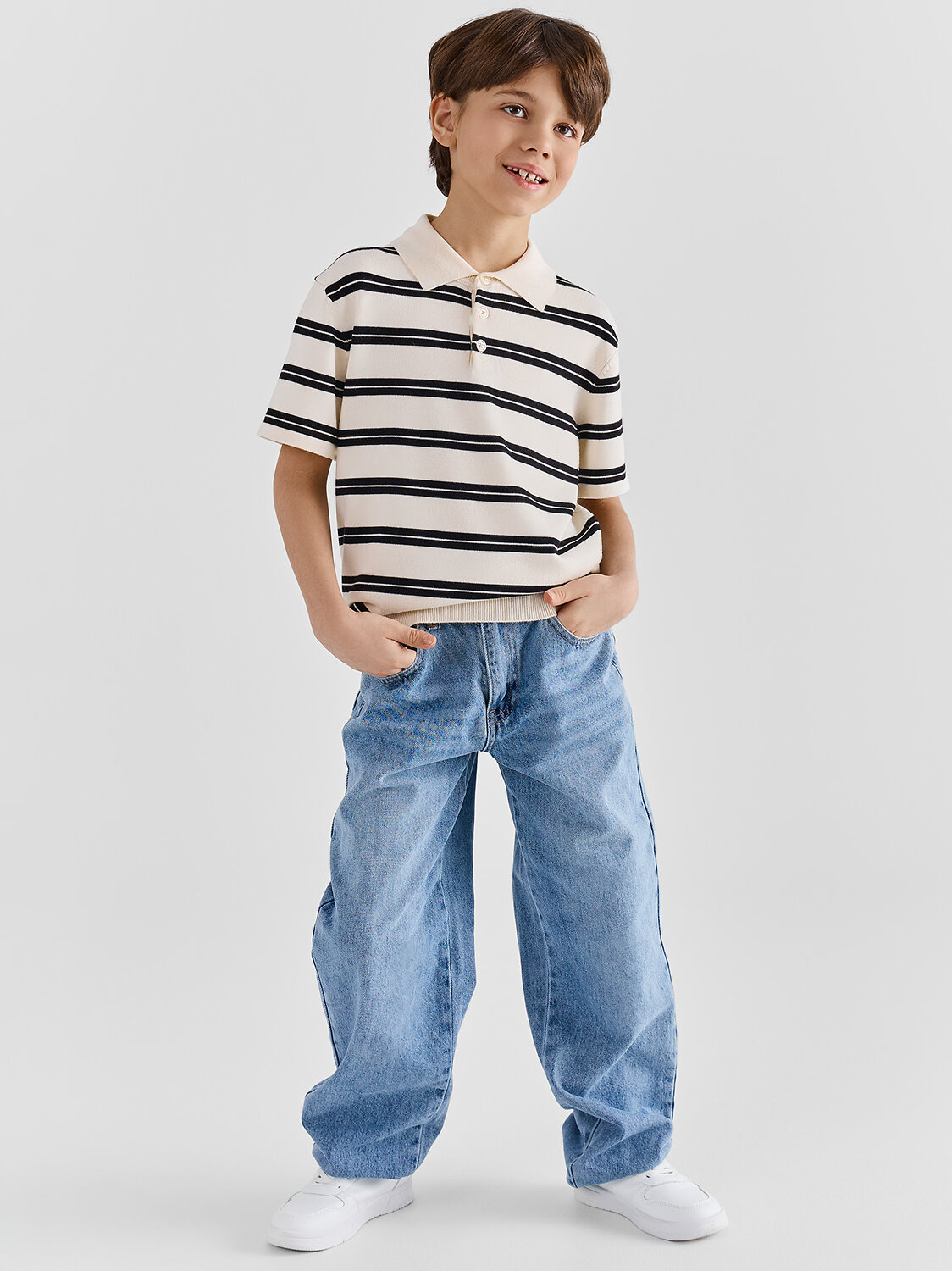 MARK FORMELLE Поло 586768 113466 черно -белая полоска