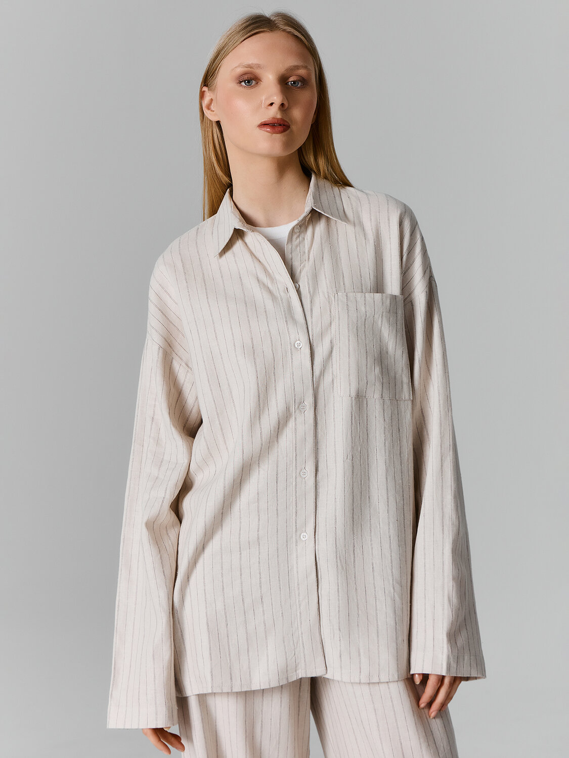 MARK FORMELLE Рубашка 586772 502985-1 полоска на бежевом