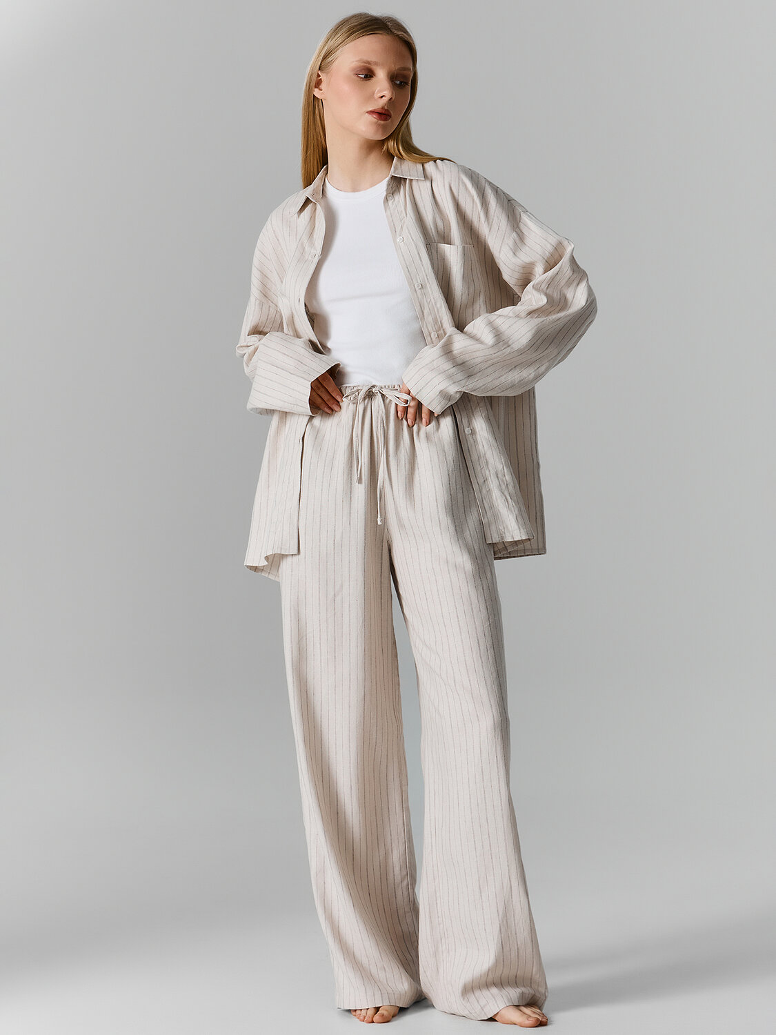 MARK FORMELLE Рубашка 586772 502985-1 полоска на бежевом