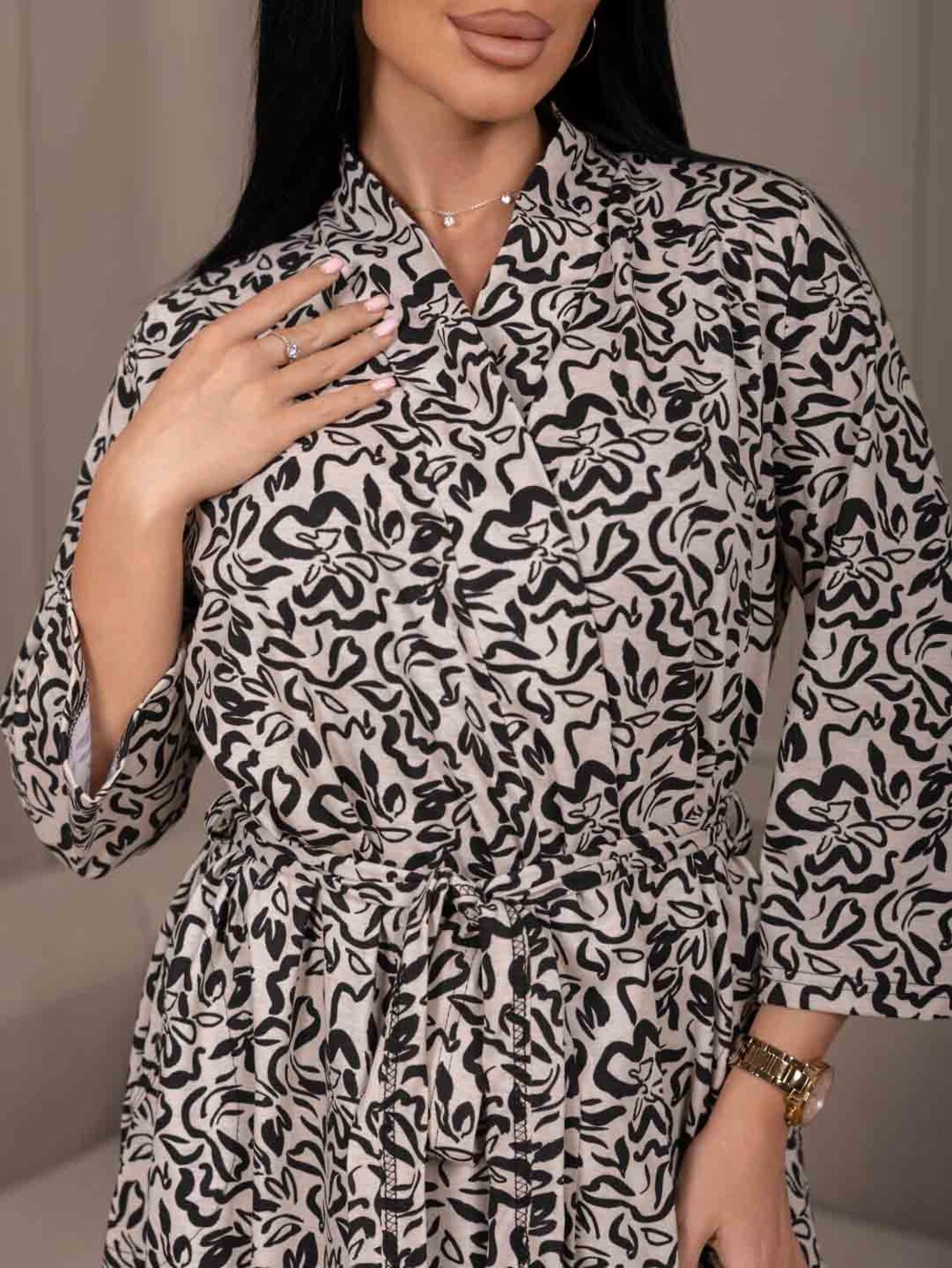 Текс-плюс Халат 586810 00-00247379 Бежевый,черный