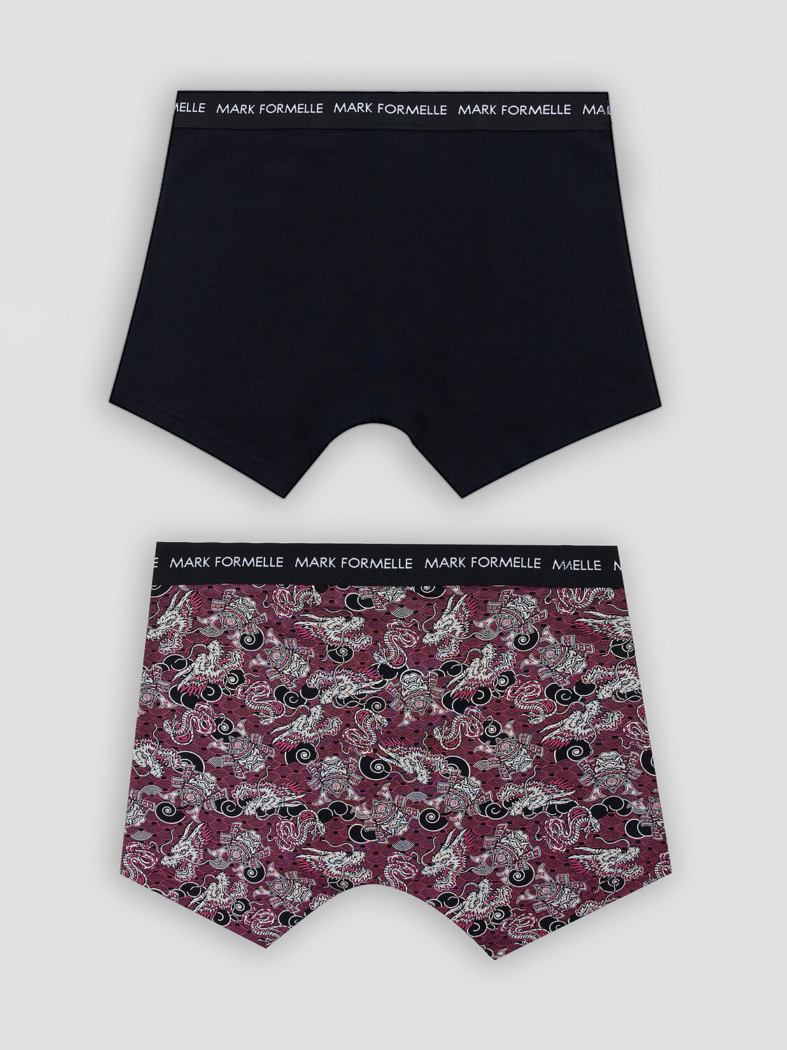 MARK FORMELLE Трусы 586863 411221-2 черный +японский паттерн на бордовом
