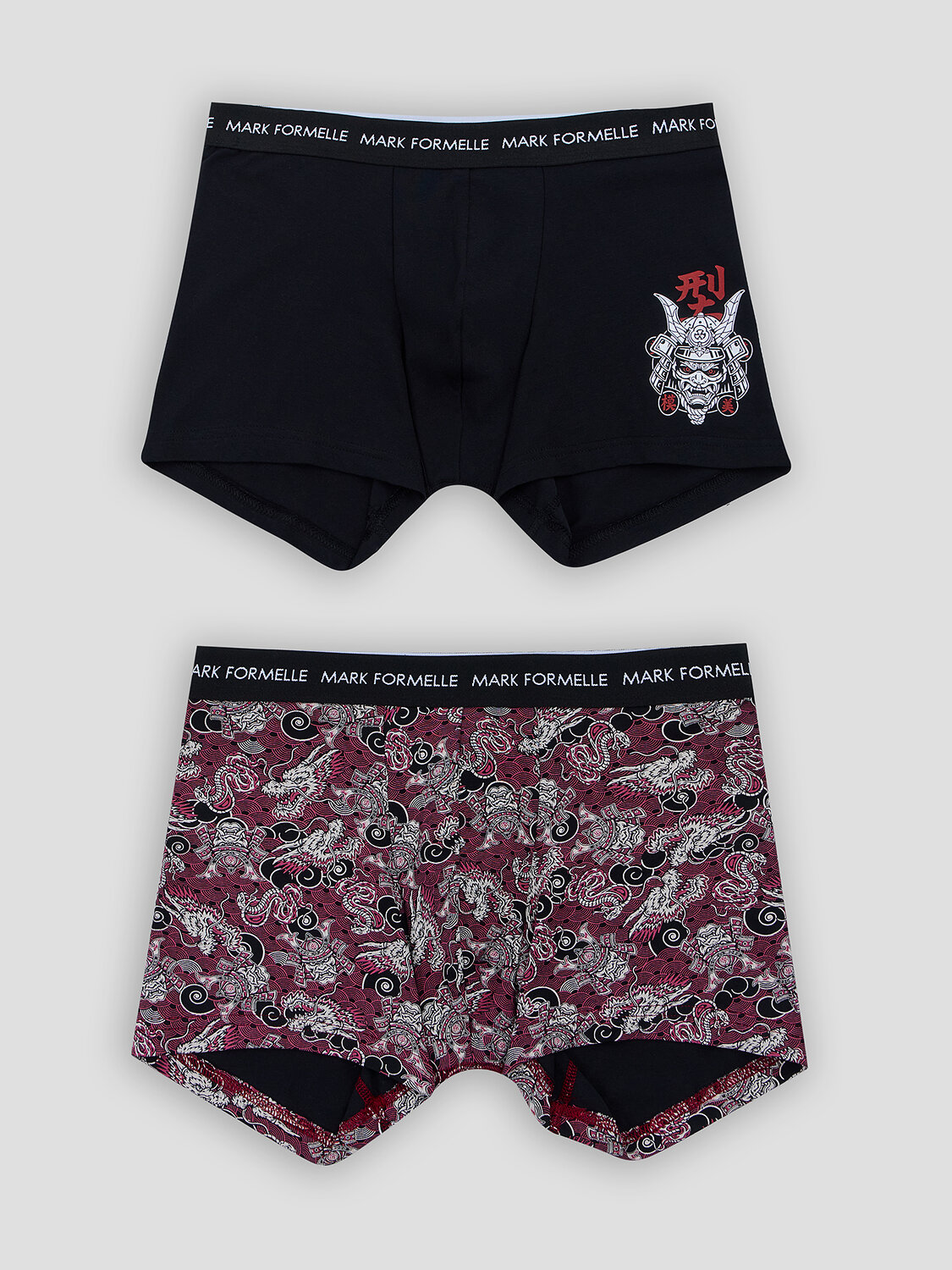 MARK FORMELLE Трусы 586863 411221-2 черный +японский паттерн на бордовом