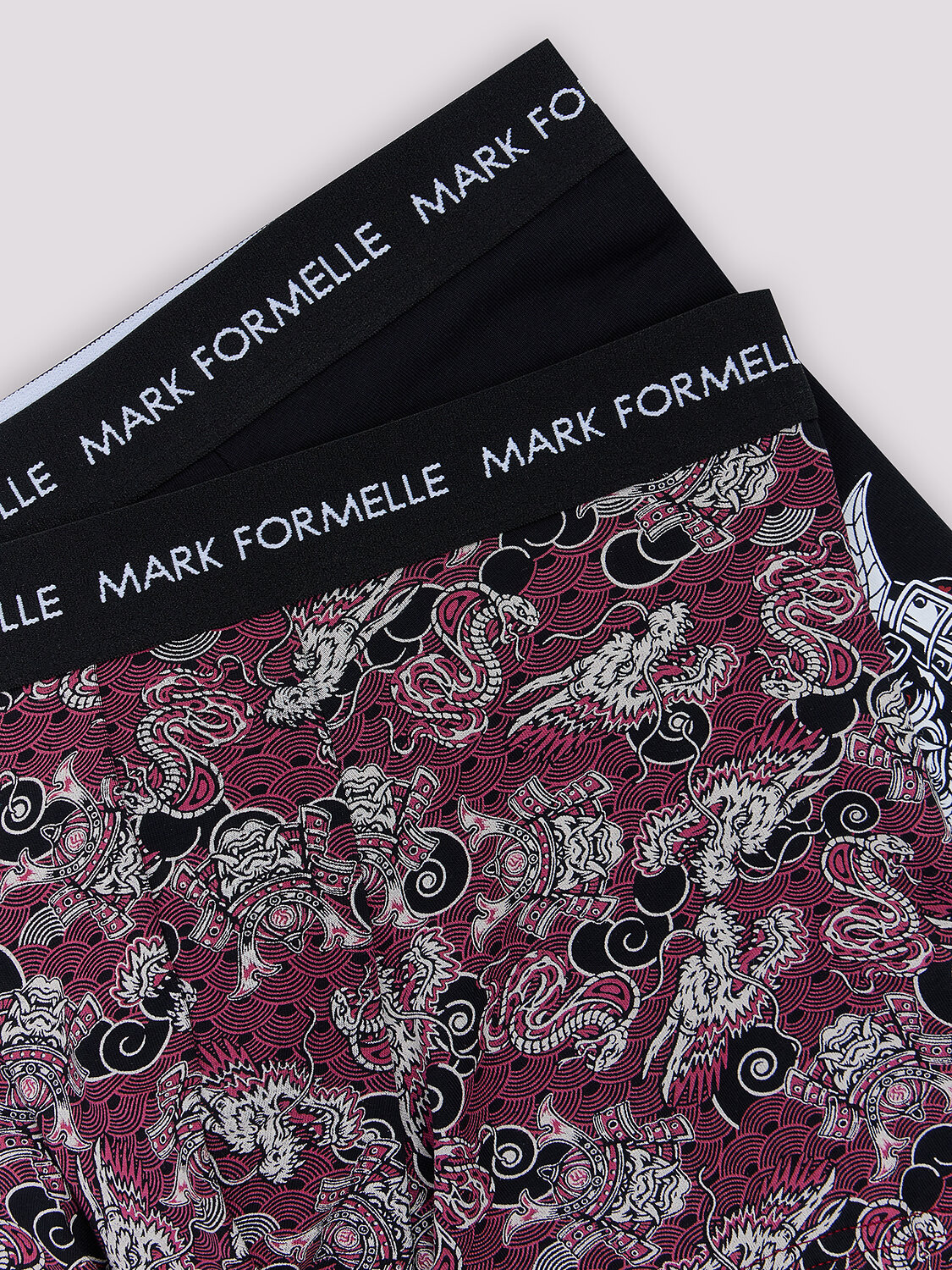 MARK FORMELLE Трусы 586863 411221-2 черный +японский паттерн на бордовом