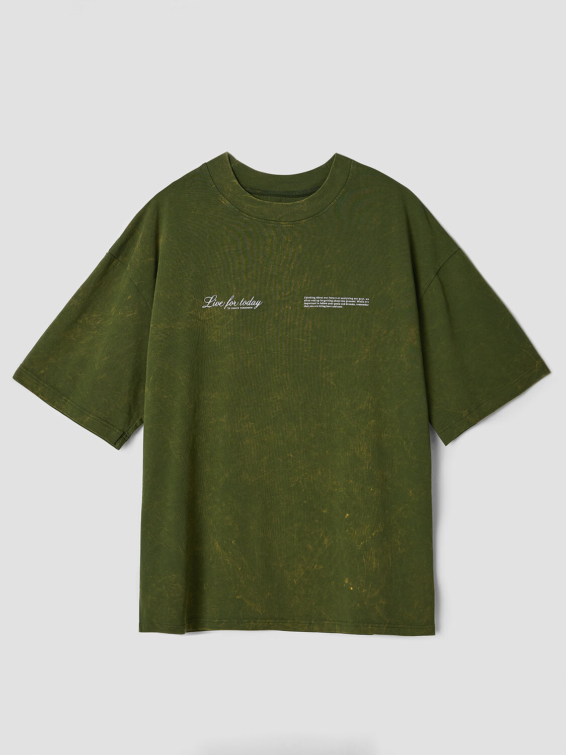 MARK FORMELLE Футболка 586891 111883 ACID WASH т.зеленый +печать