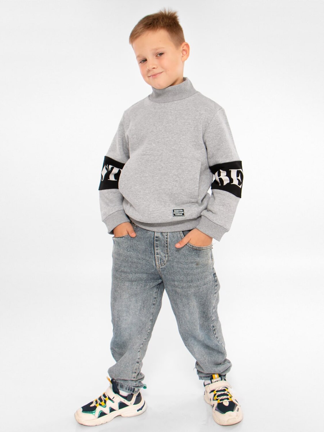 Bonito Толстовка 587233 BK1515T серый меланж