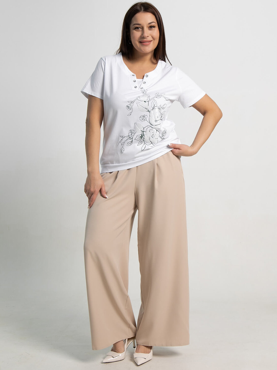 LT Collection Блуза 587352 Б15357-20М белый