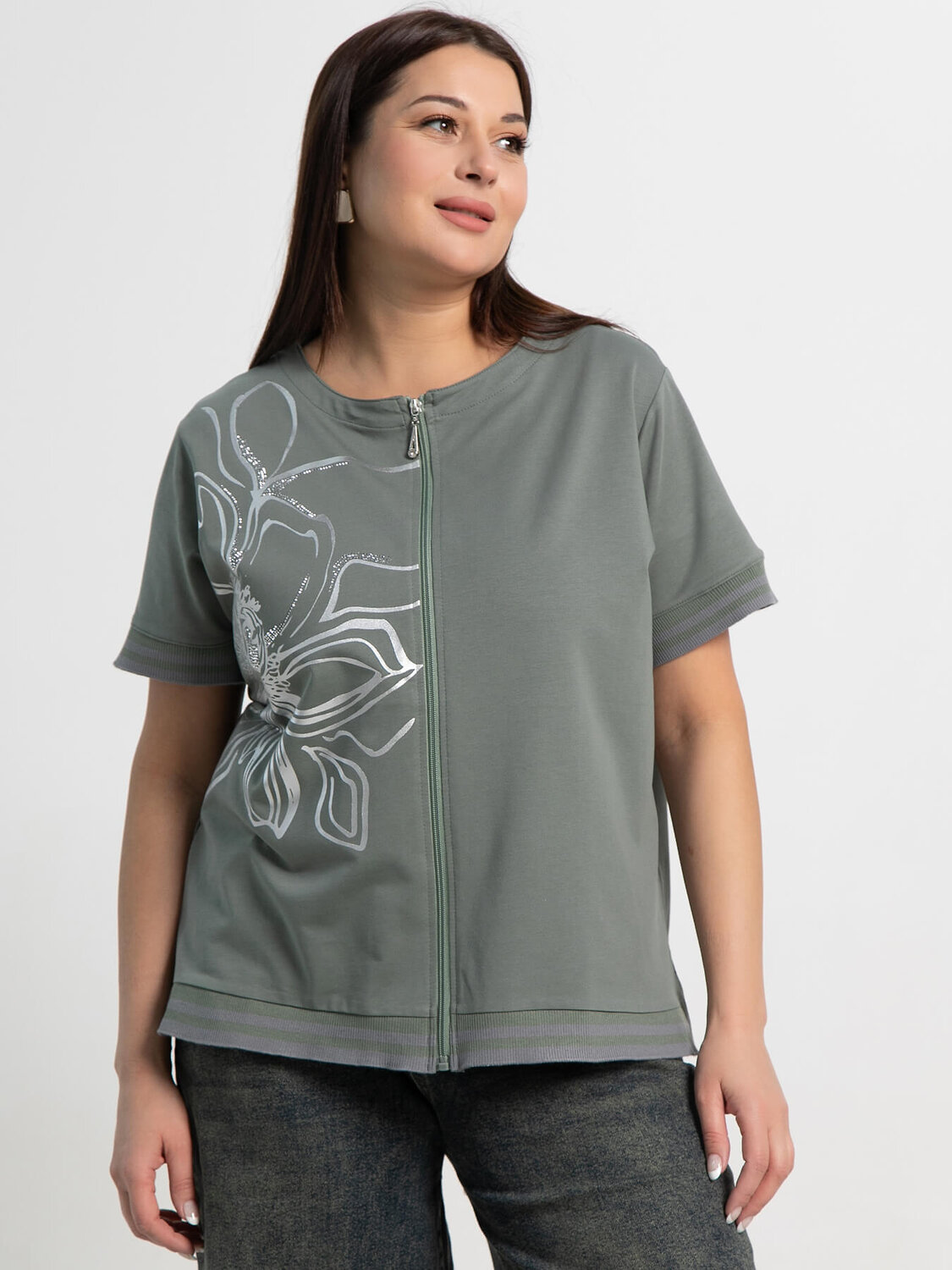 LT Collection Блуза 587354 Б15358-20М оливковый