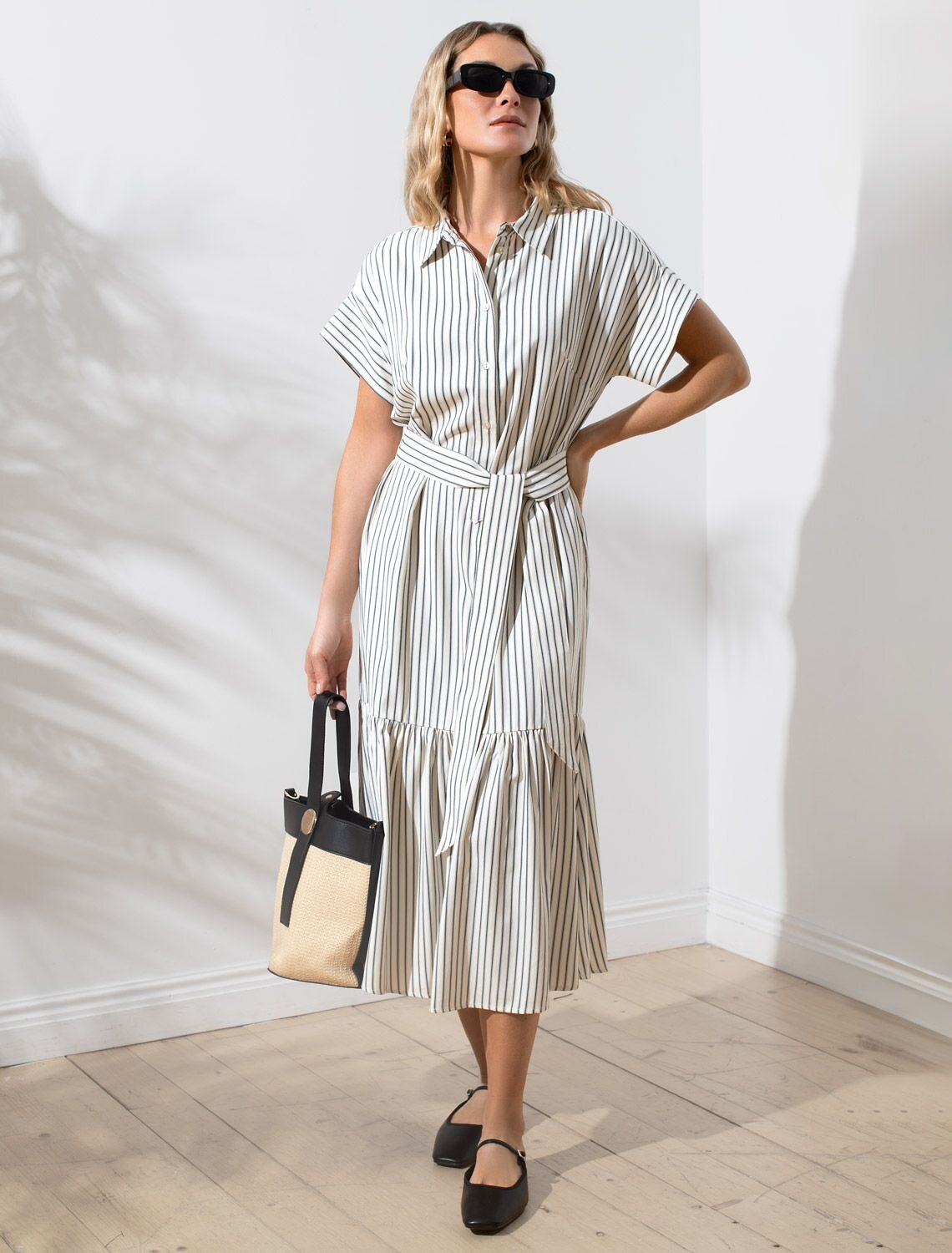 VILATTE Платье 587372 D22.264 молочный-синий