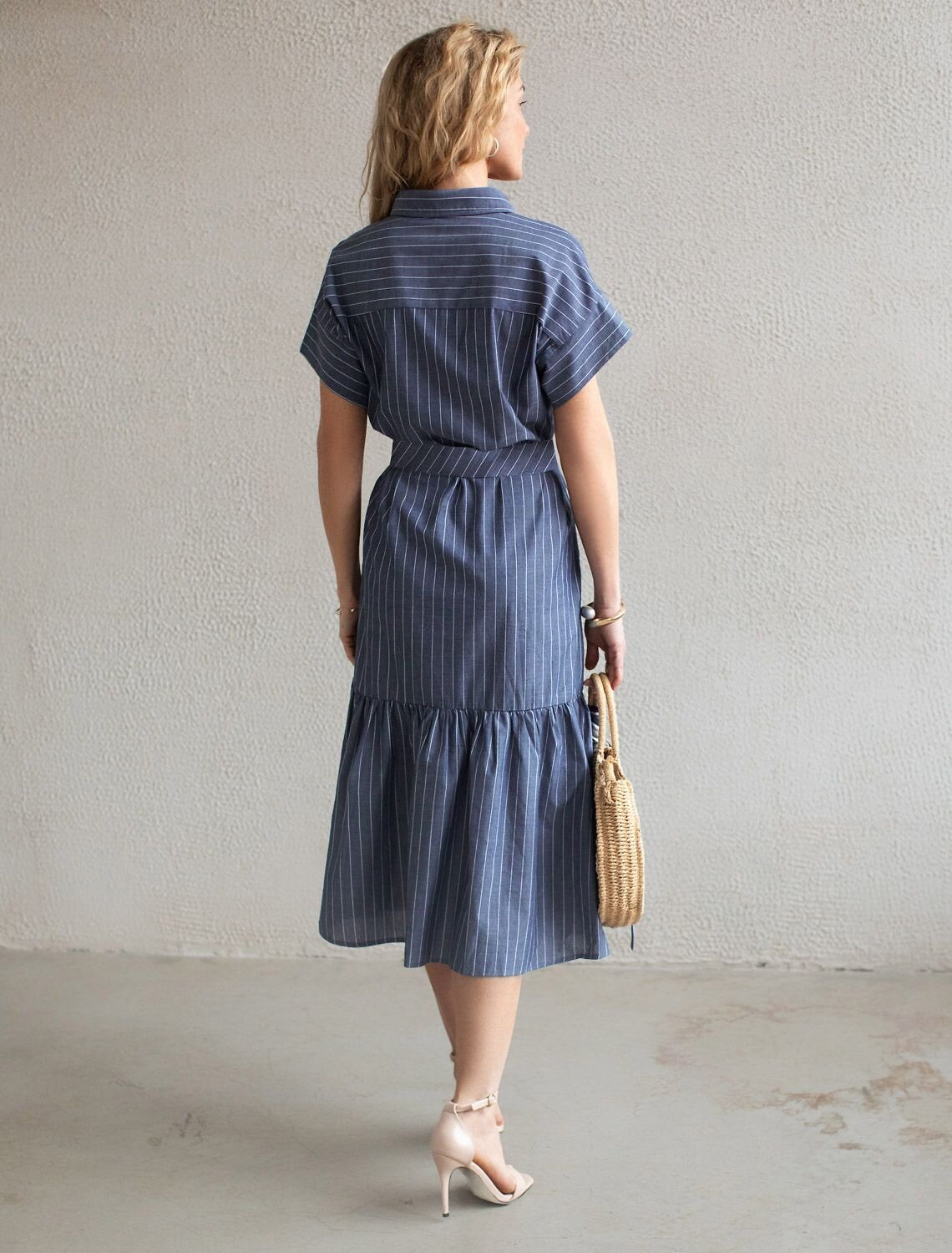 VILATTE Платье 587373 D22.264 серо-синий