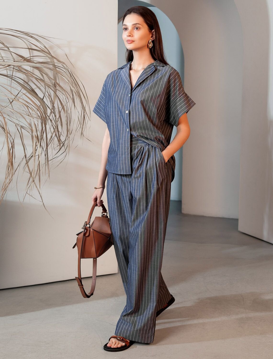 VILATTE Брюки 587375 D24.298 серо-синий