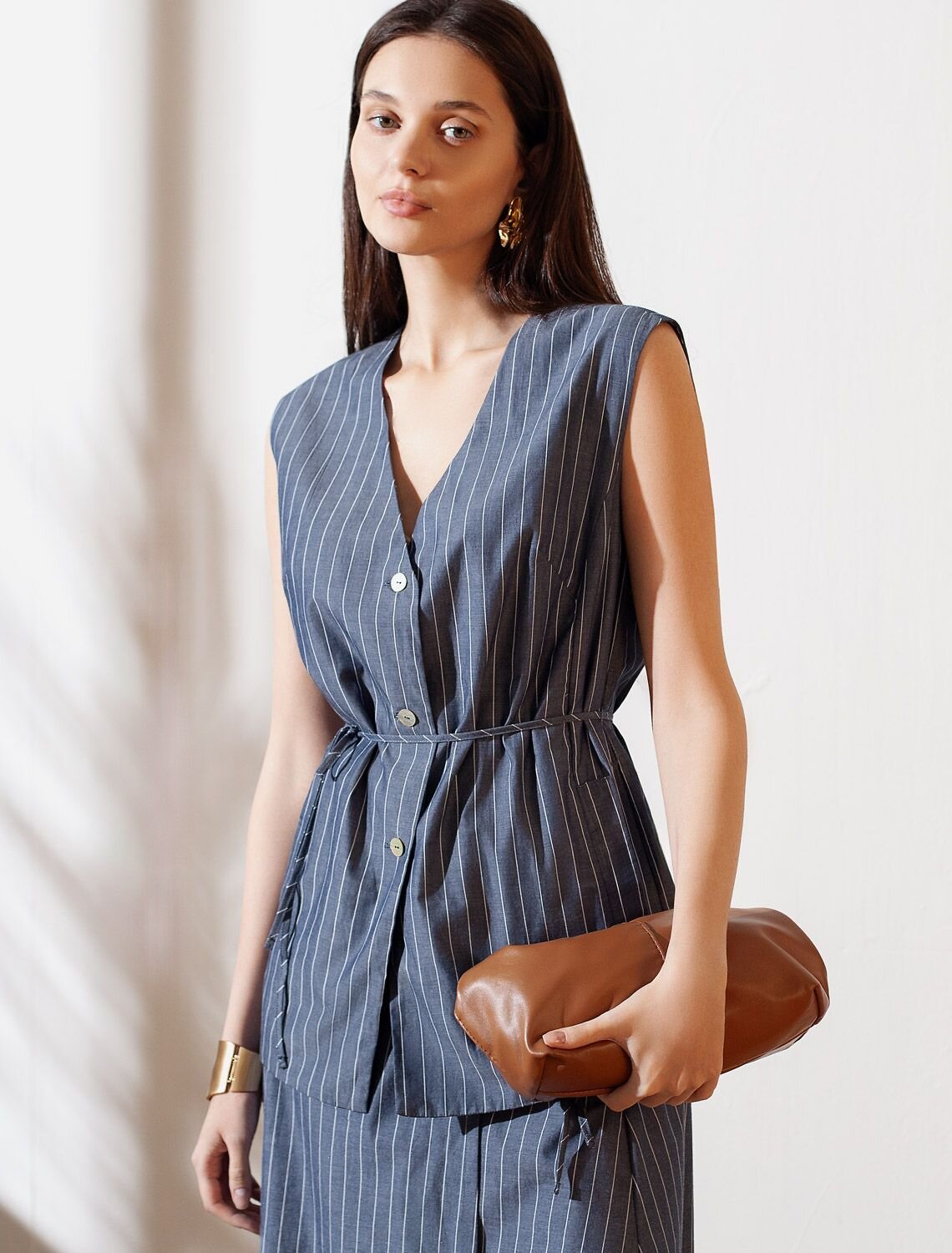 VILATTE Жилет 587379 D27.003 серо-синий