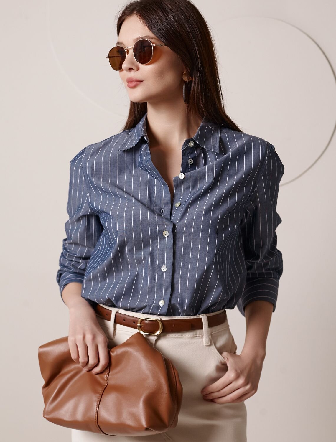 VILATTE Блузка 587386 D29.300 серо-синий