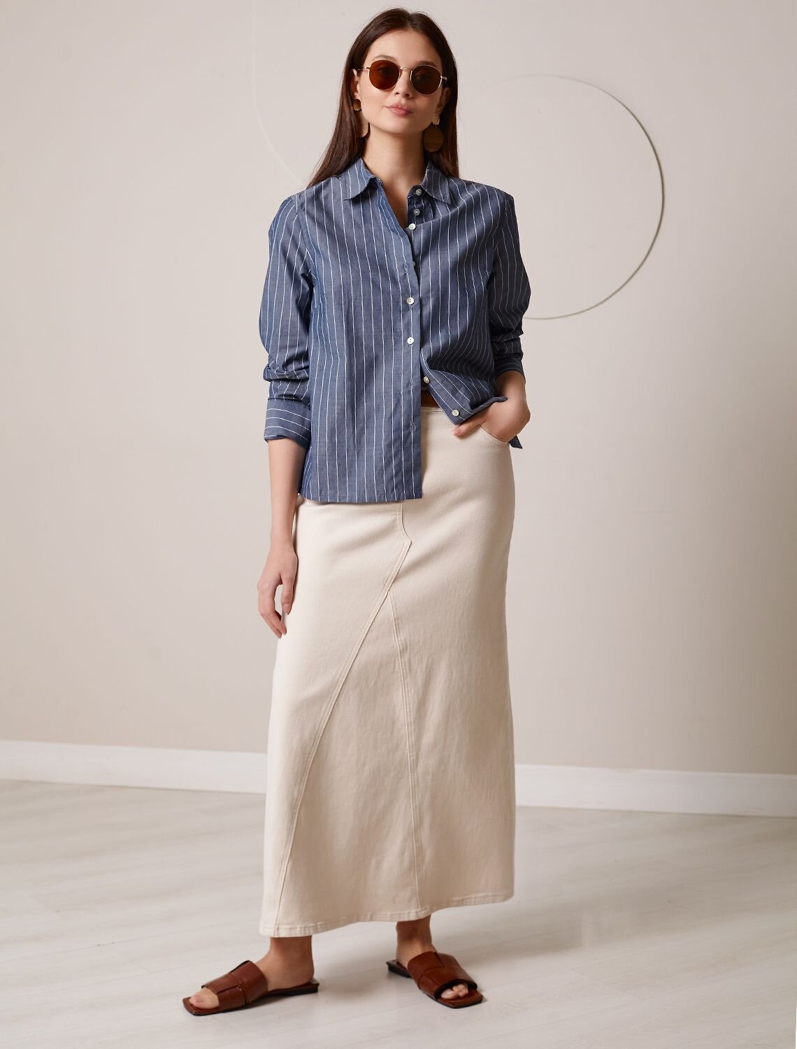 VILATTE Блузка 587386 D29.300 серо-синий