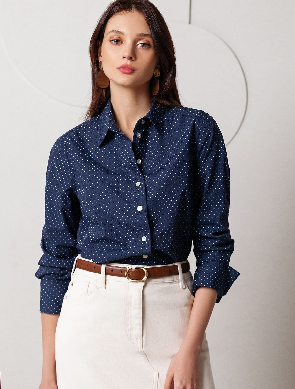 VILATTE Блузка 587387 D29.300 темно-синий