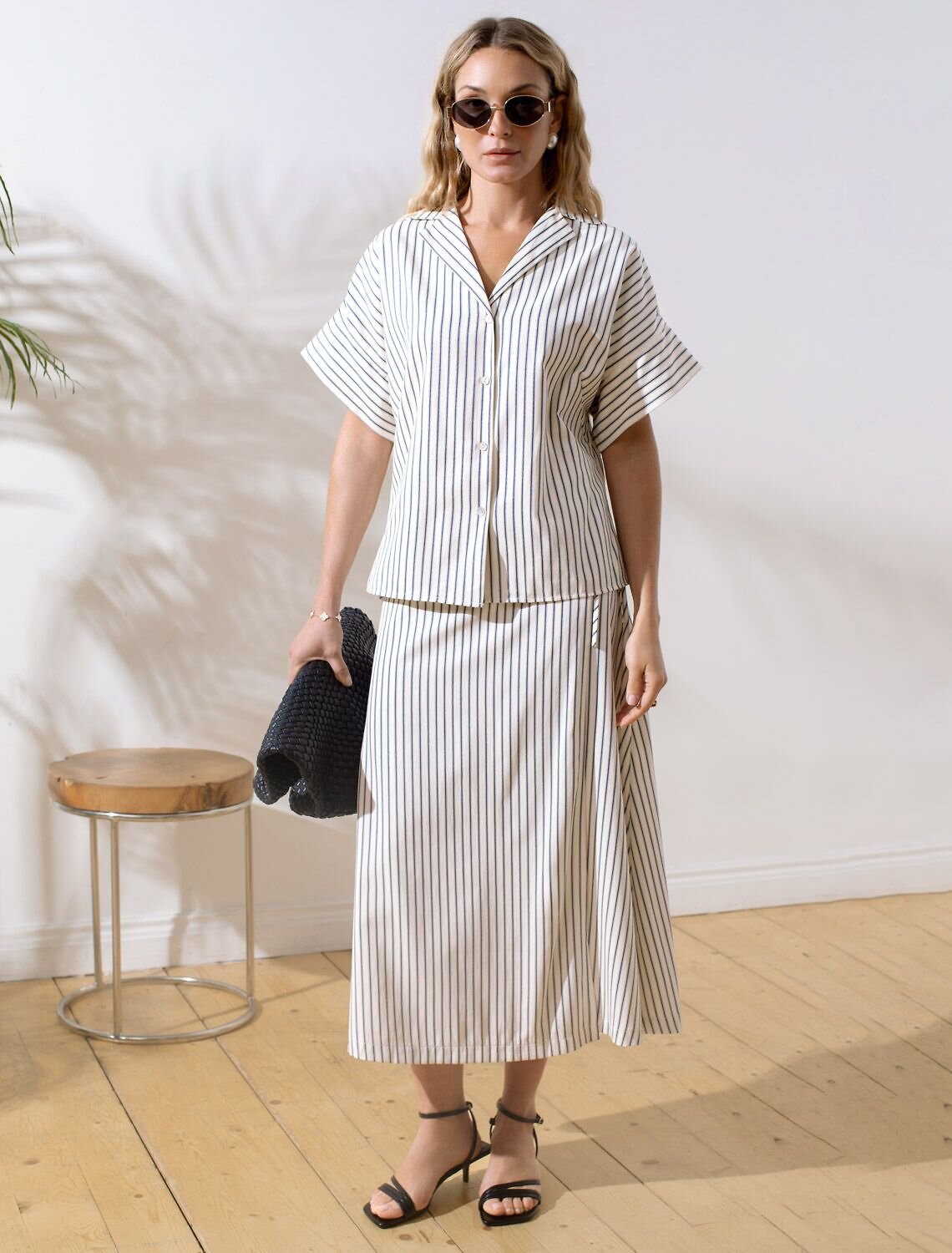 VILATTE Блузка 587392 D29.340 молочный-синий