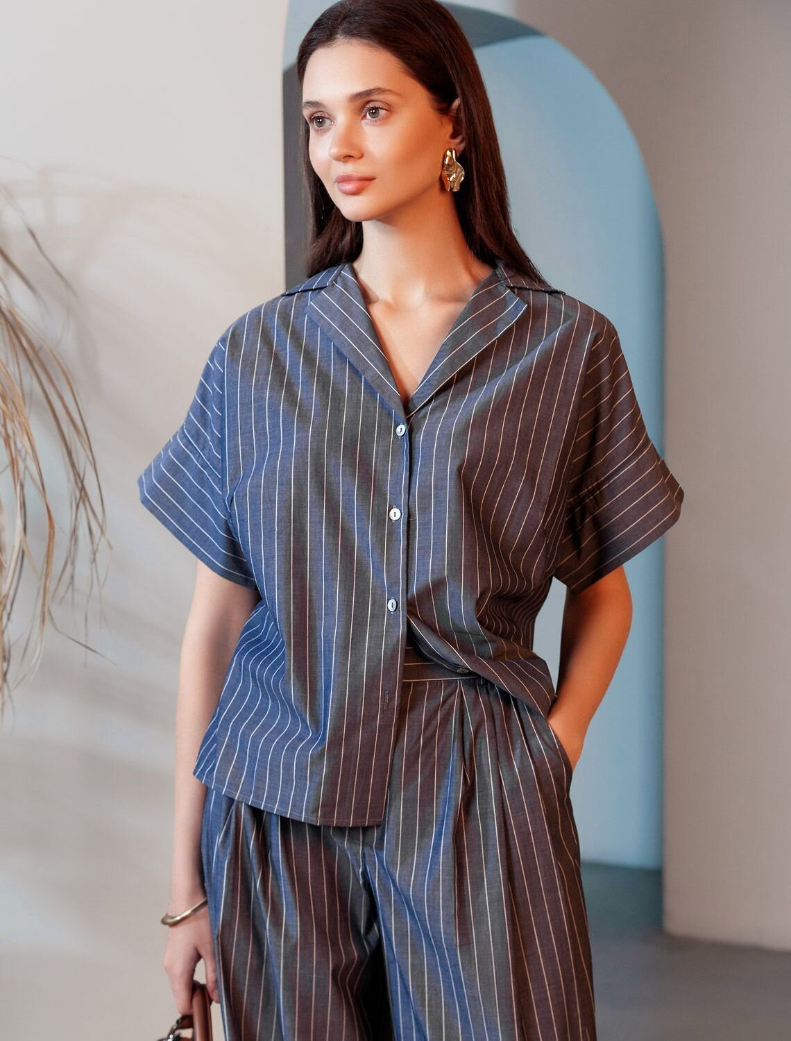 VILATTE Блузка 587393 D29.340 серо-синий