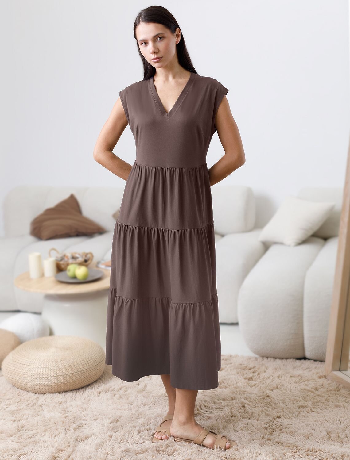 VILATTE Платье 587399 D42.123 кофе