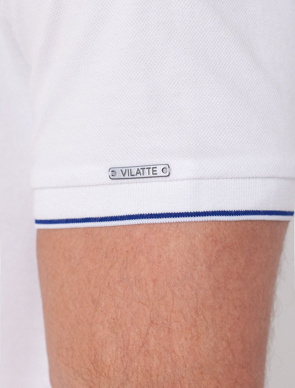 VILATTE Футболка 587413 U49.056 белый с полосой