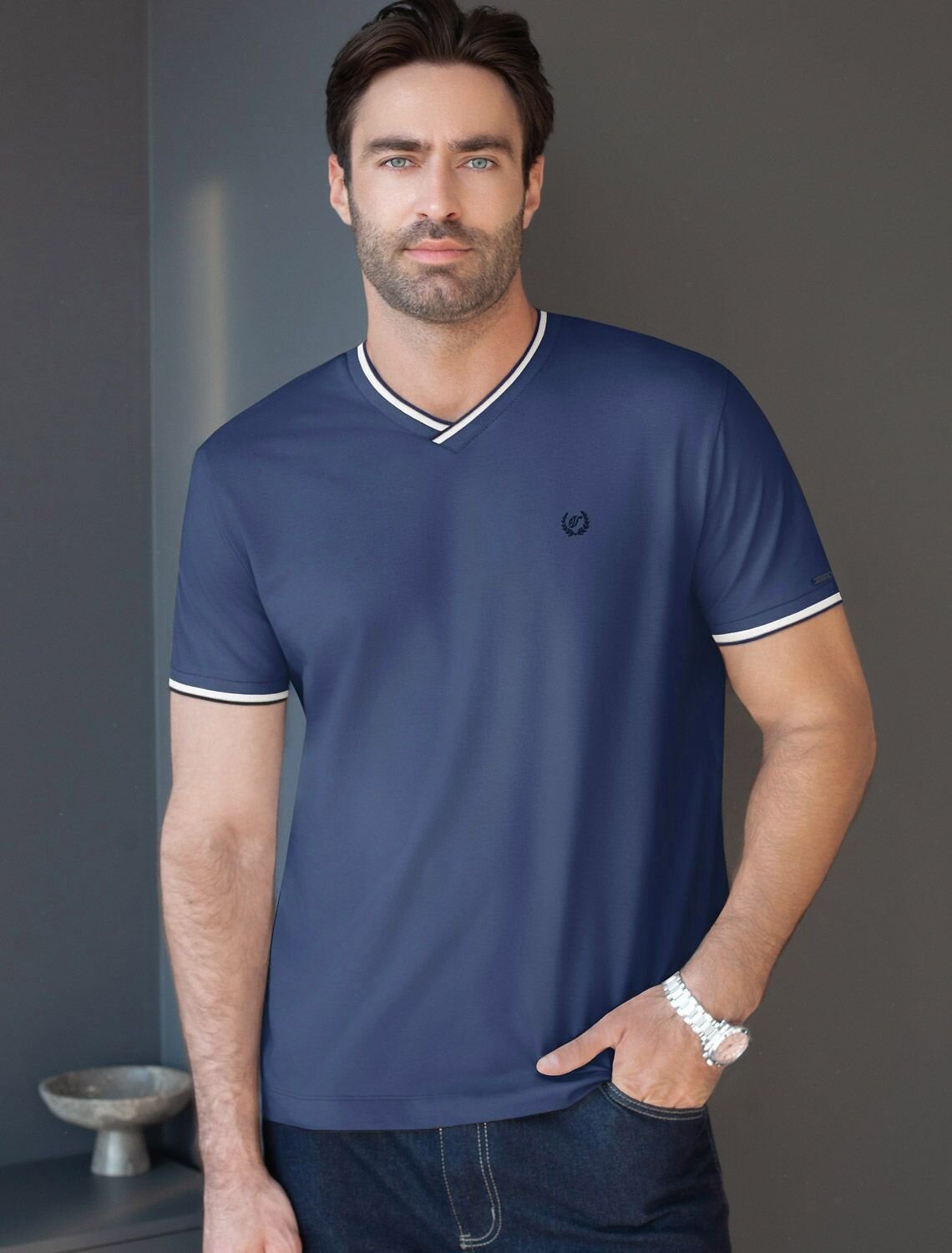 VILATTE Футболка 587416 U49.056 св.синий