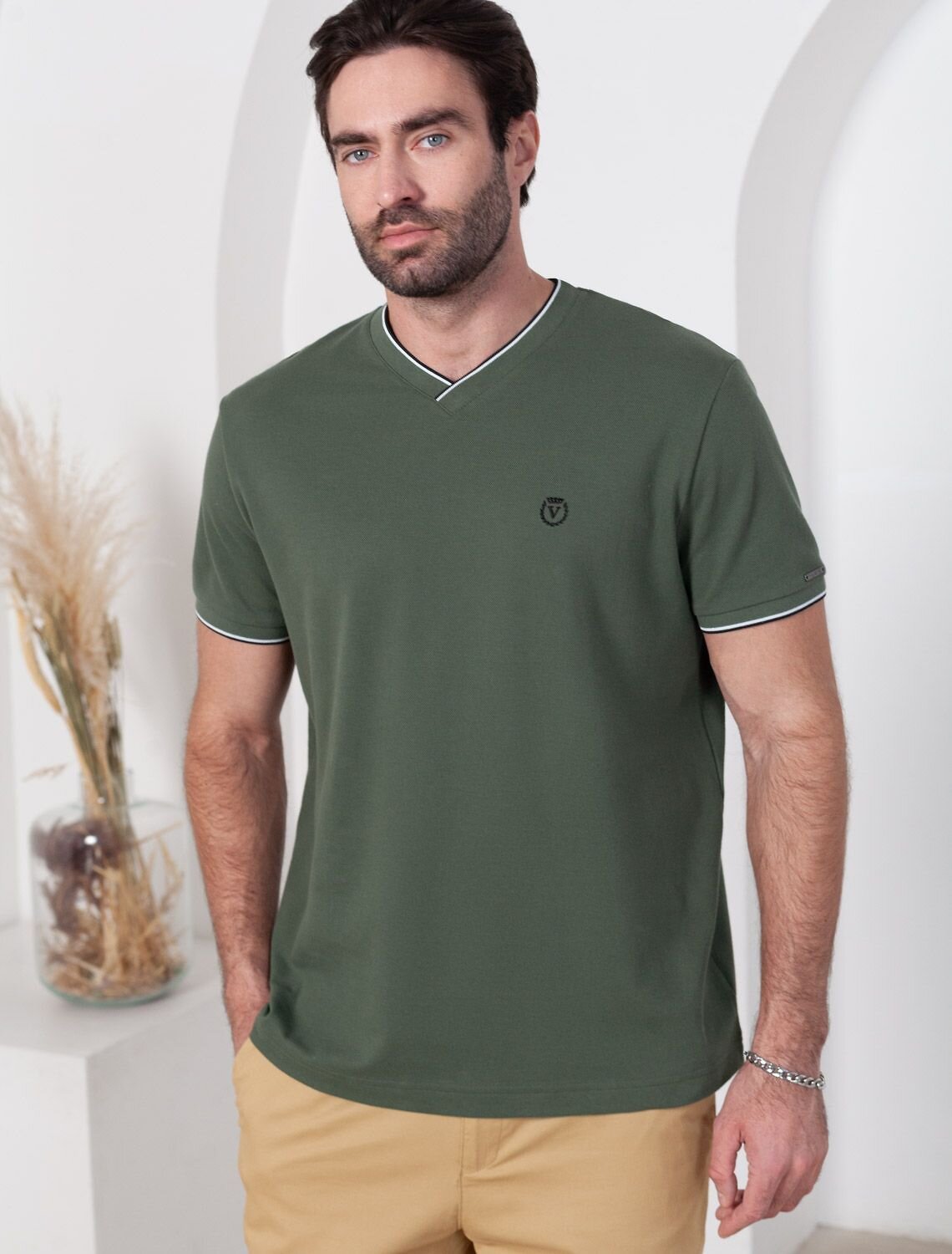 VILATTE Футболка 587417 U49.056 т.оливковый