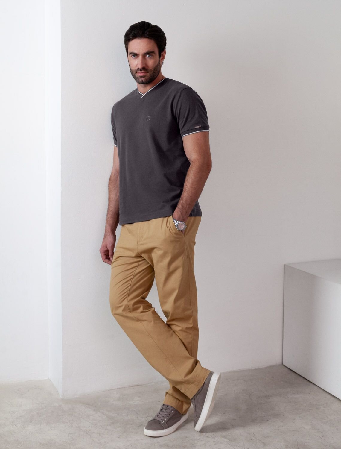 VILATTE Футболка 587418 U49.056 т.серый