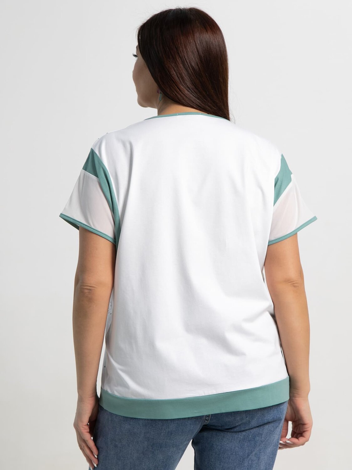 LT Collection Блуза 587430 Б15364-20М белый/оливковый