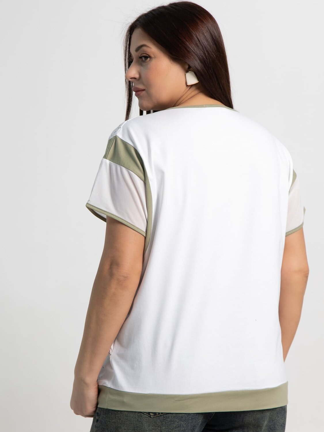 LT Collection Блуза 587432 Б15366-20М белый/хаки