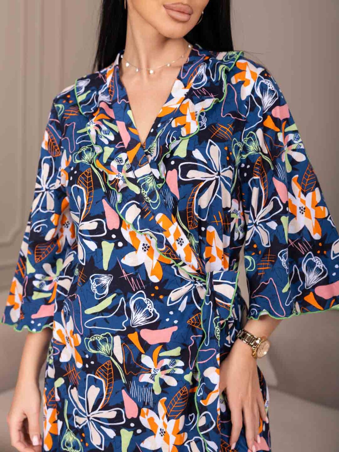 Текс-плюс Халат 587517 00-00247443 Синий,оранжевый