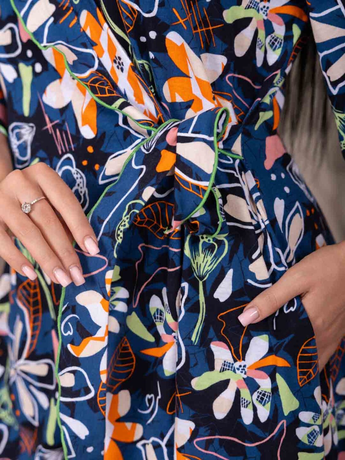 Текс-плюс Халат 587517 00-00247443 Синий,оранжевый