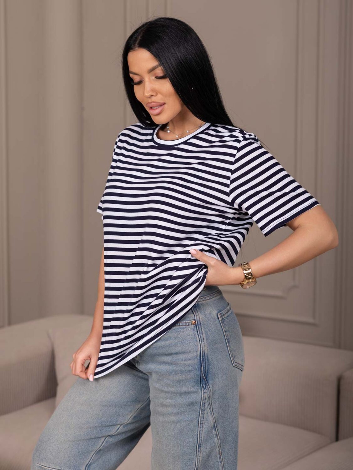 Текс-плюс Футболка 587522 00-00247347 Синий,белый