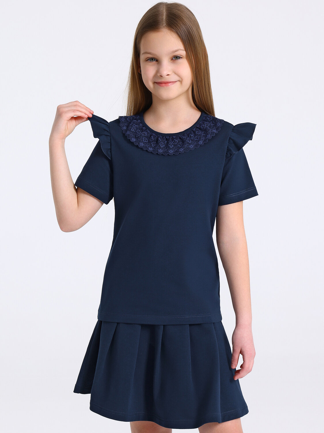 Апрель Блузка 587584 1ДДБК5076804 темно-синий