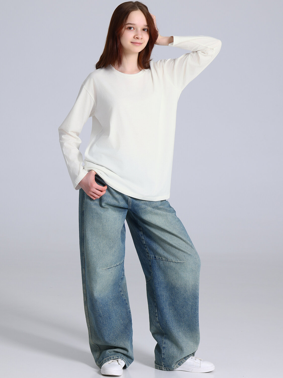 Апрель Лонгслив 587592 1ДДЛД5113001 сливки