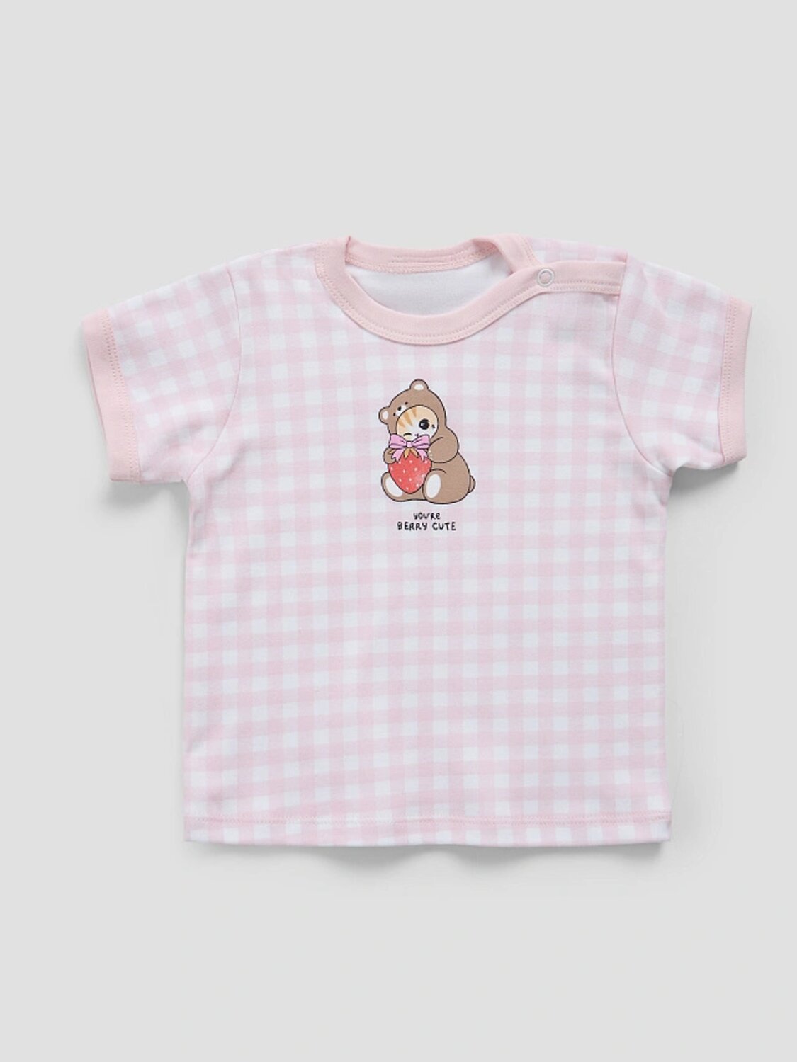 MARK FORMELLE Джемпер 587618 83108-2 розовая клетка на белом +клубничка на белом