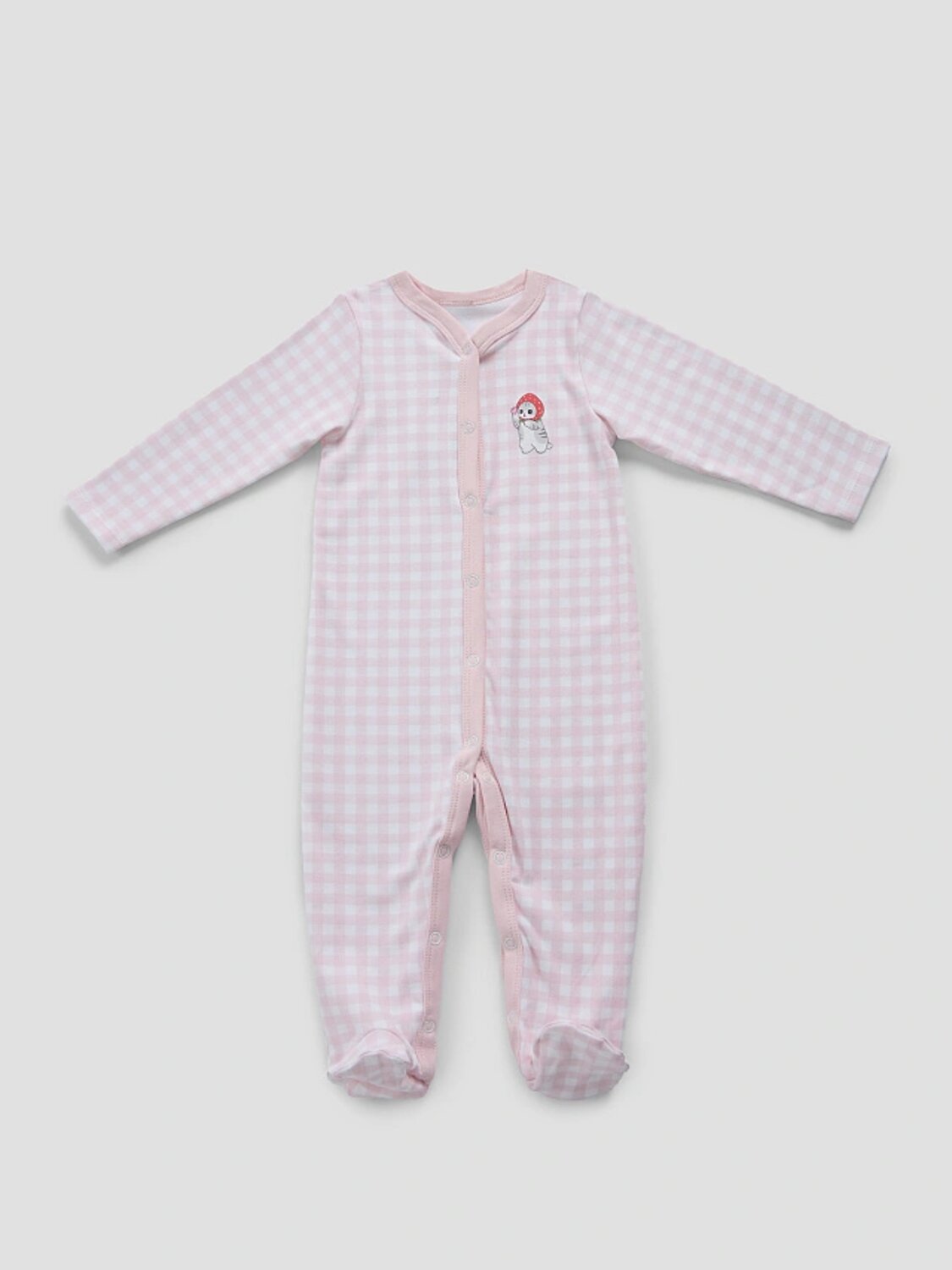 MARK FORMELLE Комбинезон 587625 14005-1-2 розовая клетка на белом +клубничка на белом