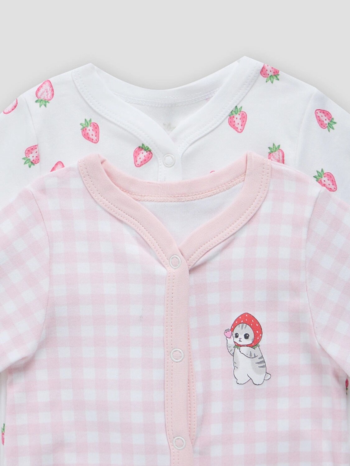 MARK FORMELLE Комбинезон 587625 14005-1-2 розовая клетка на белом +клубничка на белом