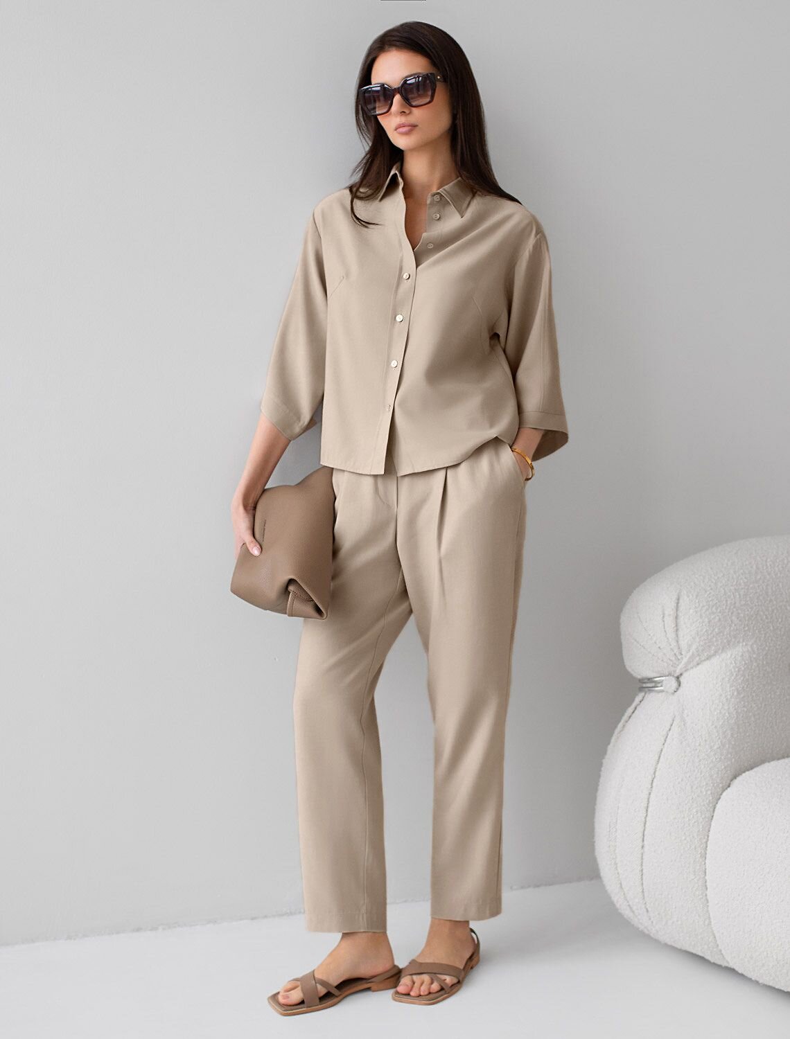 VILATTE Блузка 587881 D29.354 светло-бежевый