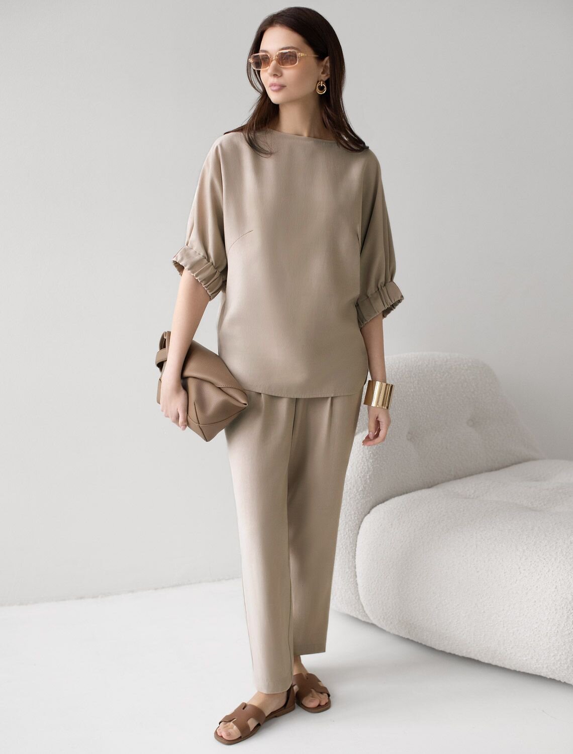 VILATTE Блузка 587885 D29.359 светло-бежевый