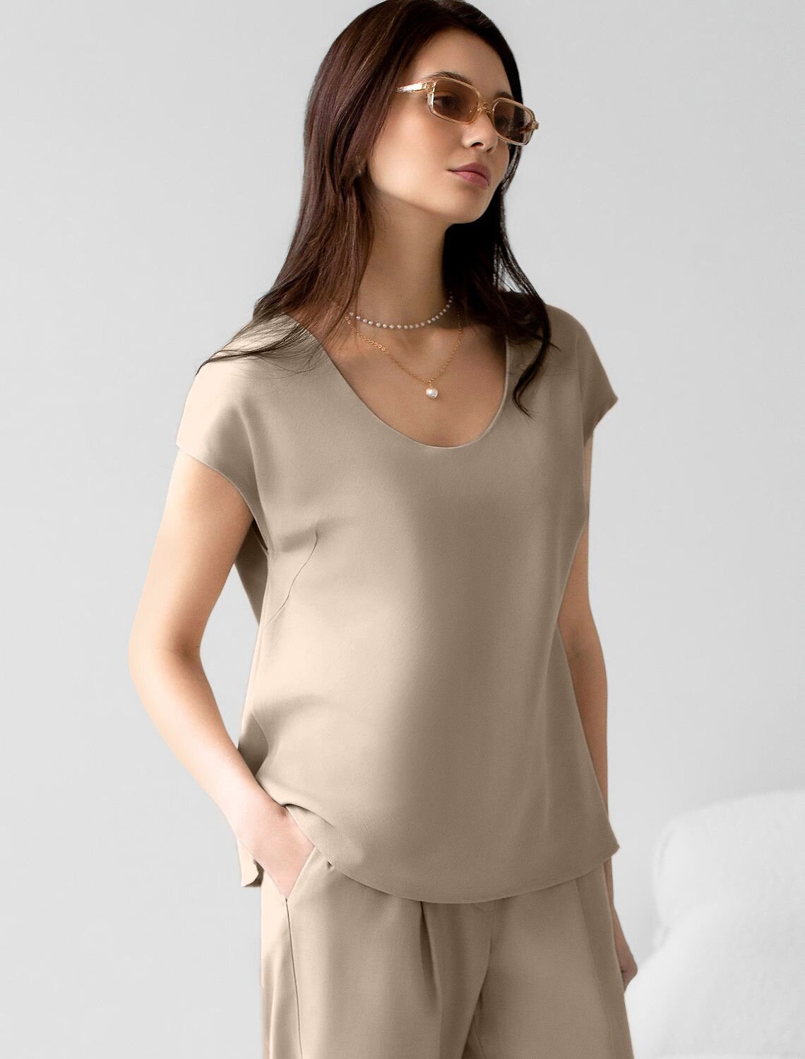 VILATTE Блузка 587889 D29.360 светло-бежевый