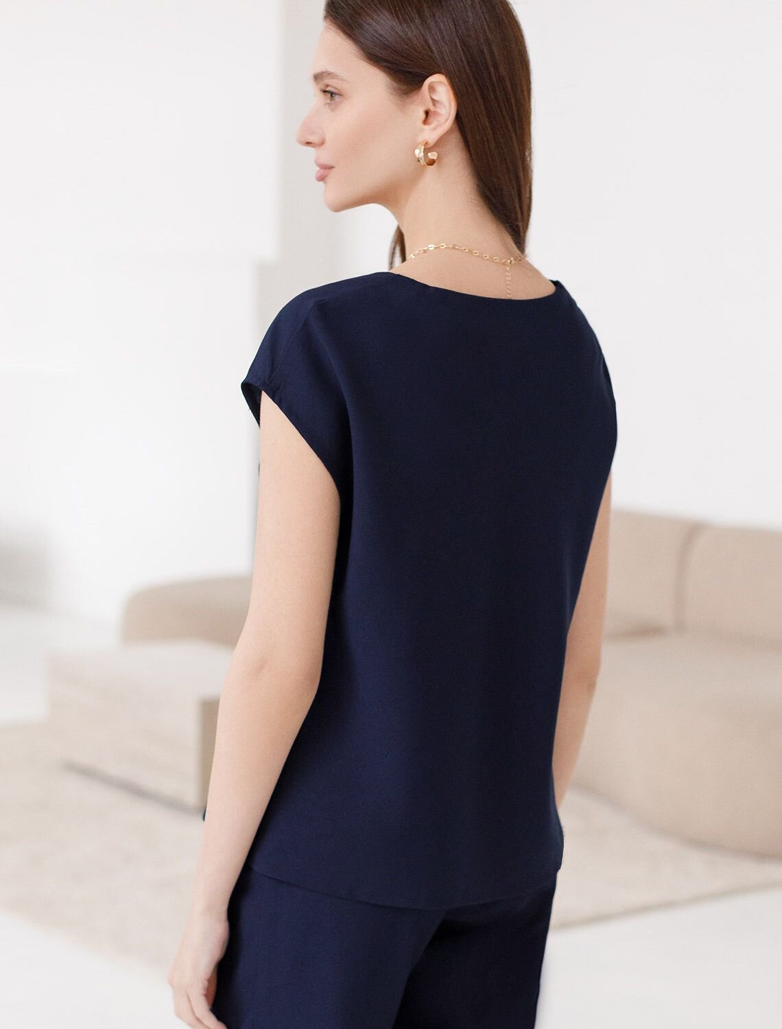 VILATTE Блузка 587890 D29.360 темно-синий