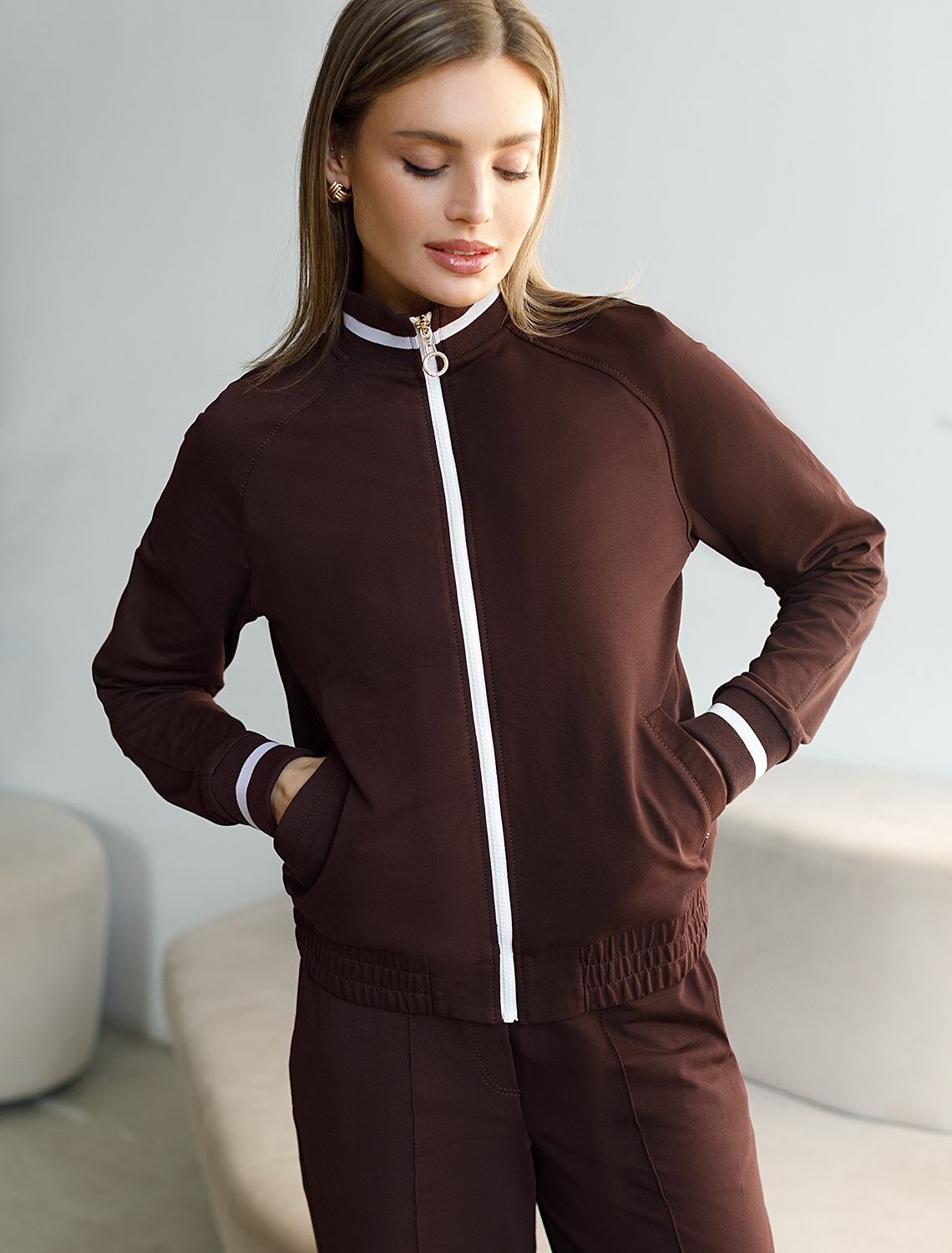 VILATTE Джемпер 587901 D49.171 коричневый