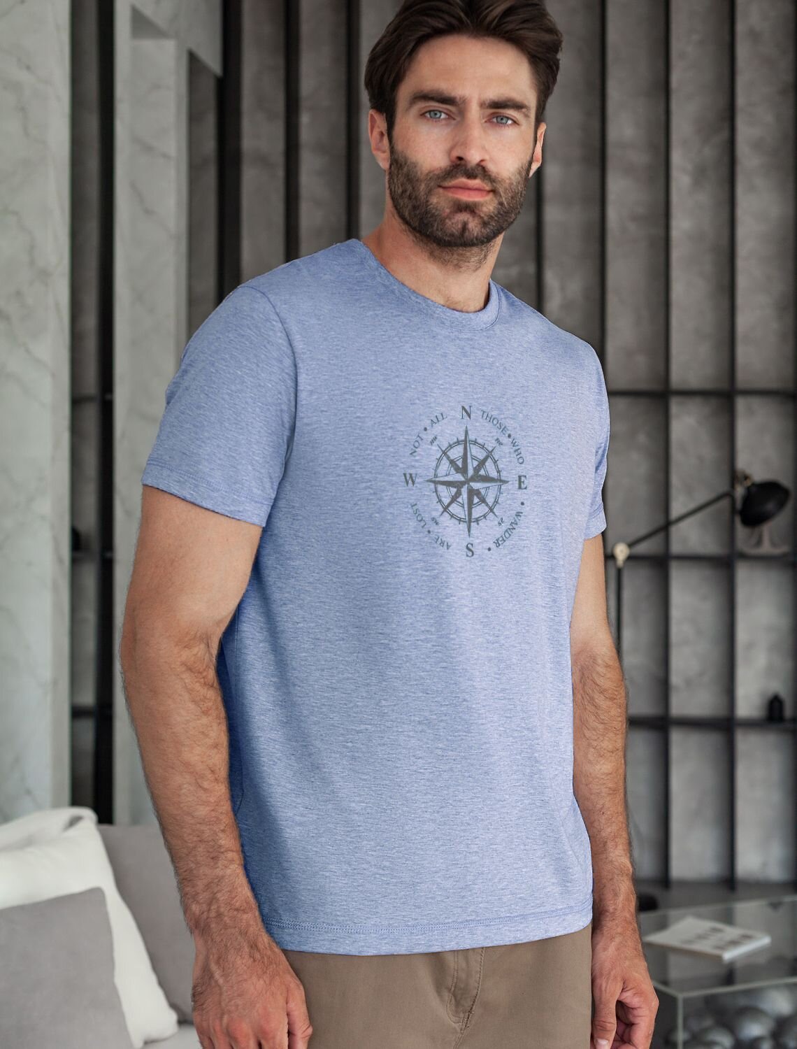 VILATTE Футболка 587904 U49.068 голубой меланж_wander