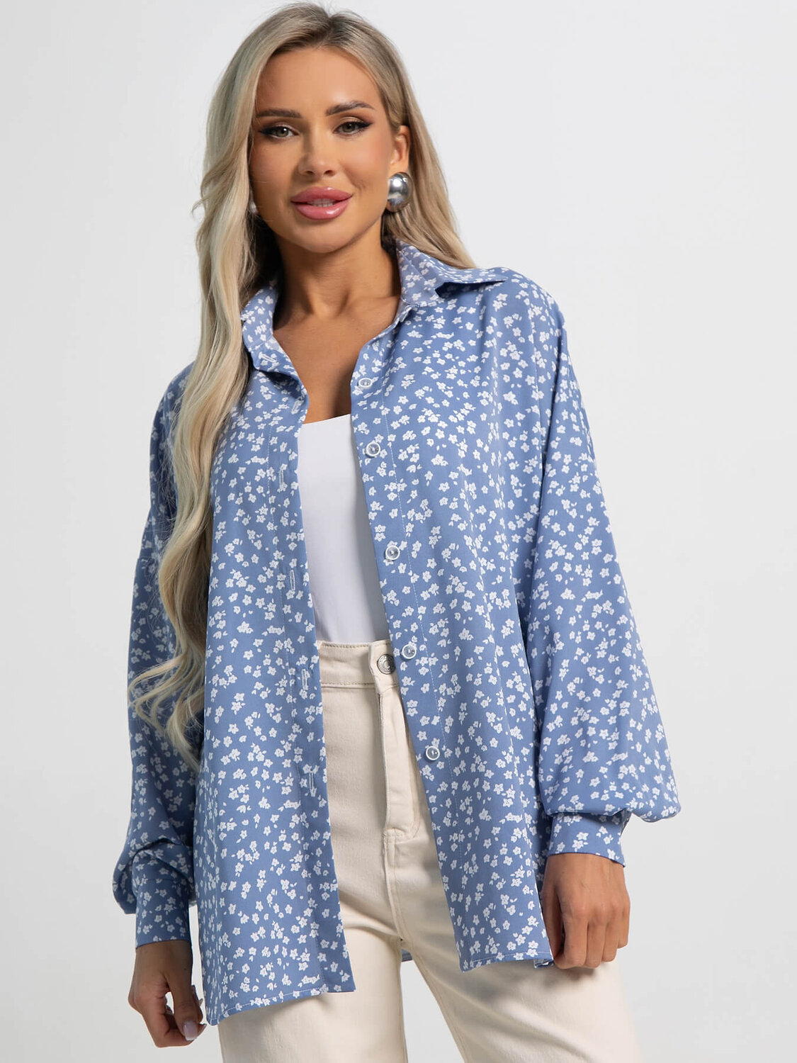 LT Collection Блуза 587912 Б15418-1М голубой