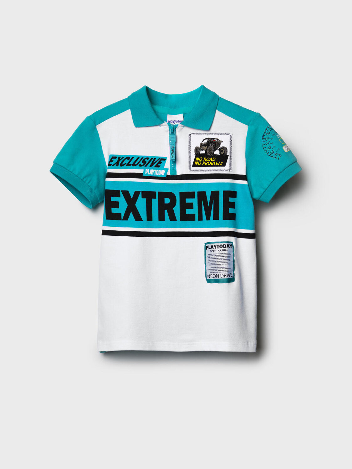 PLAYTODAY Джемпер 587936 12611125 белый,бирюзовый