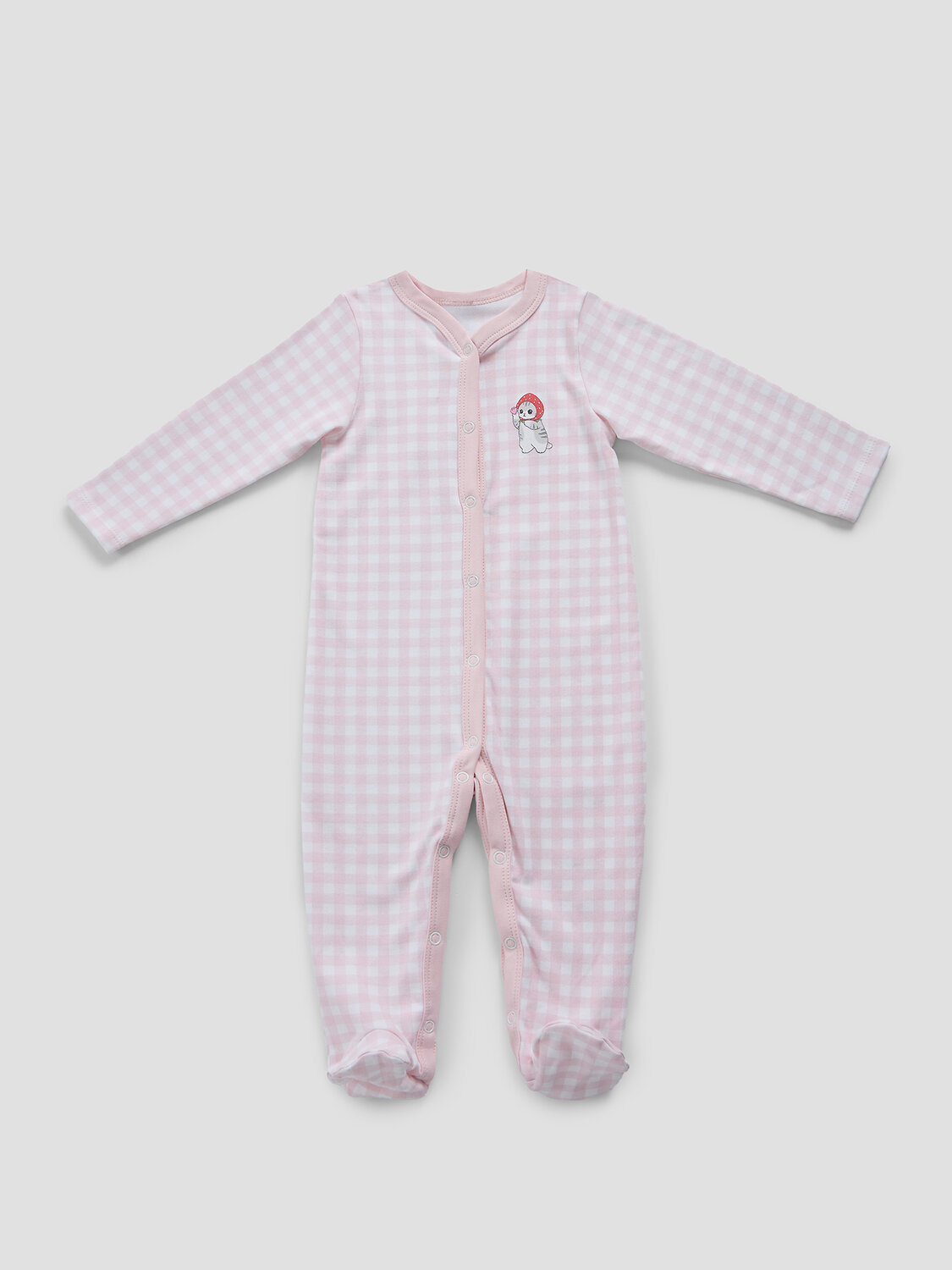 MARK FORMELLE Комбинезон 588084 14005-2 розовая клетка на белом +клубничка на белом