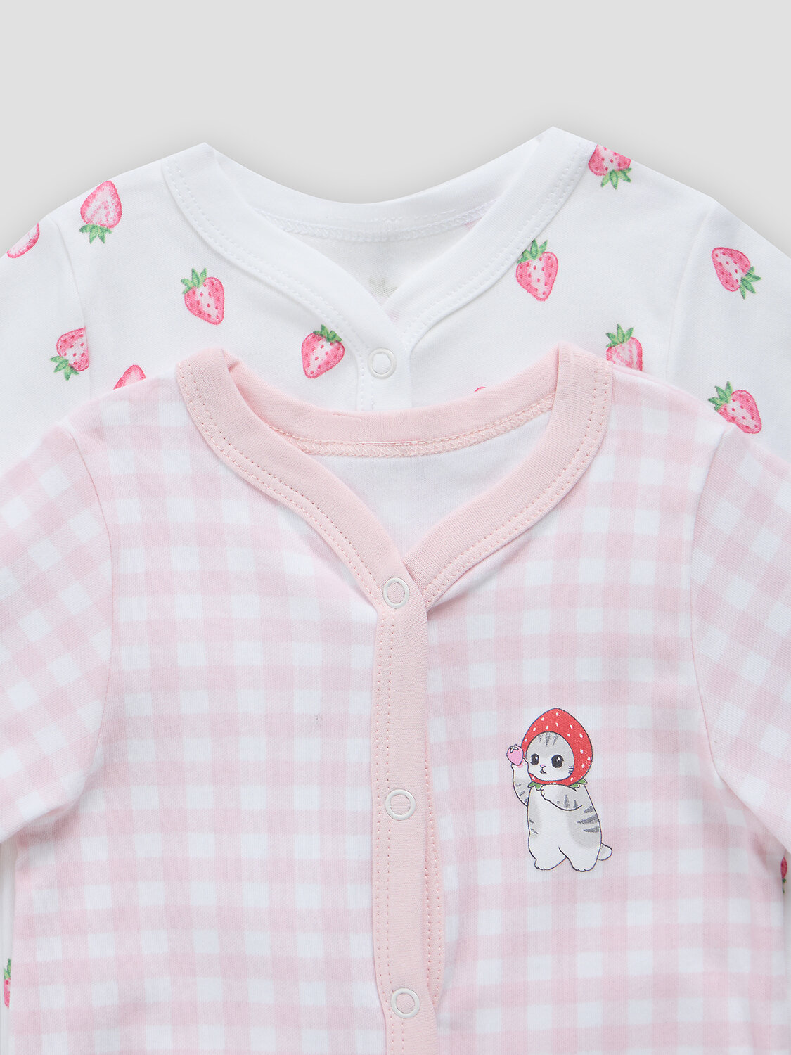 MARK FORMELLE Комбинезон 588084 14005-2 розовая клетка на белом +клубничка на белом