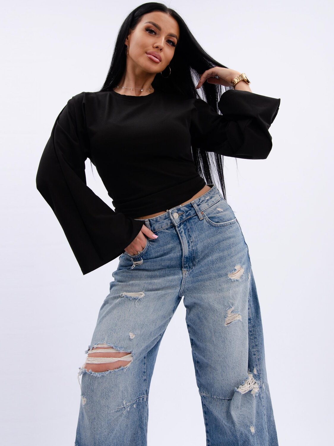 Malina Лонгслив 588180 1005ч чёрный