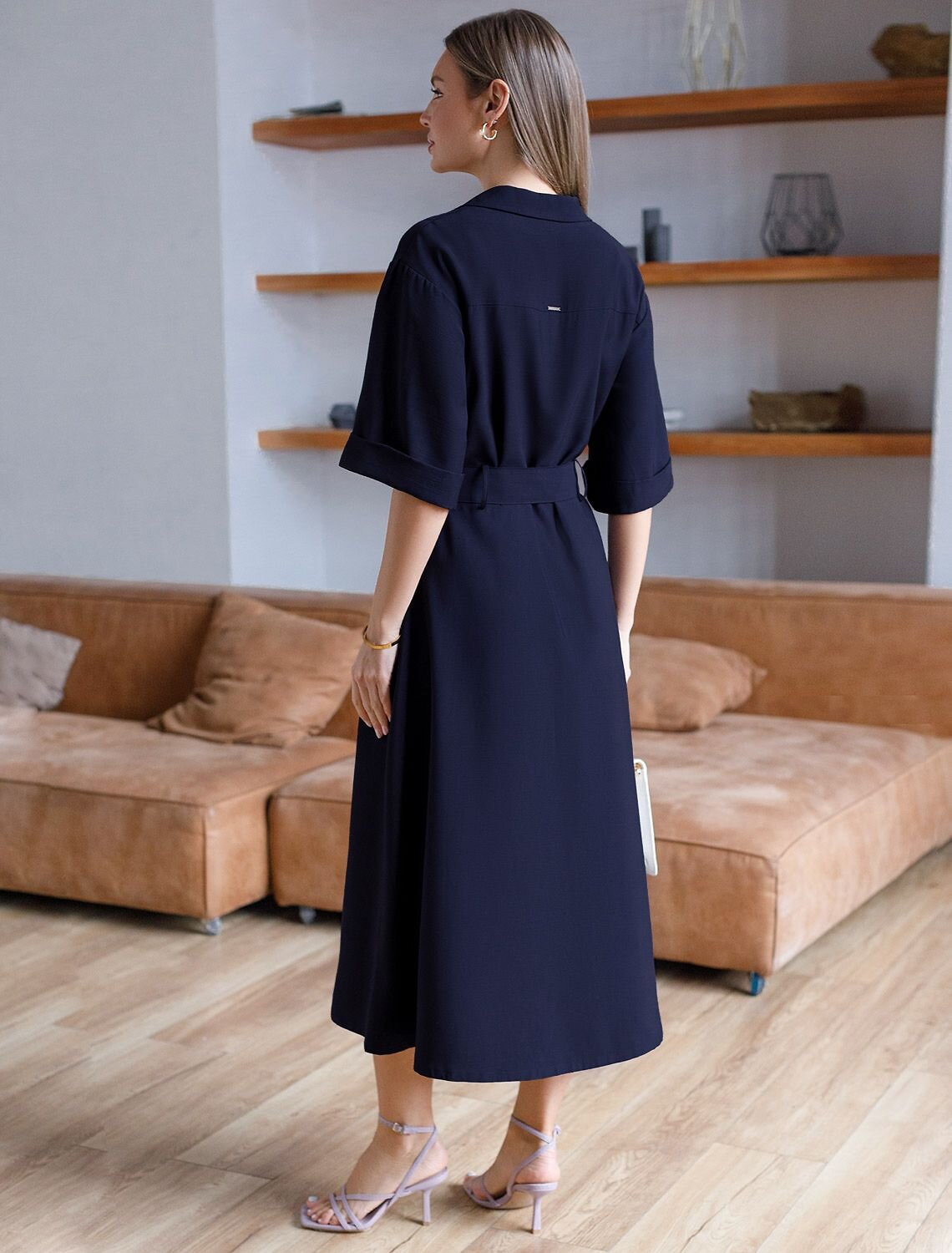 VILATTE Платье 588306 D22.292 темно-синий